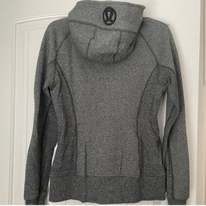 Lululemon Size 8 Heathered Speckled Black Scuba Hoodie